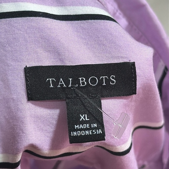 TALBOTS Men’s Purple Striped Casual Button Shirt Size XL - Picture 4 of 4